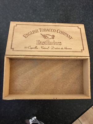 eastenders tobacco ENGLISH TOBACCO COMPANY Eastenders 19 x 9.5 x 3.5cm Hinged Wood Cigar Box