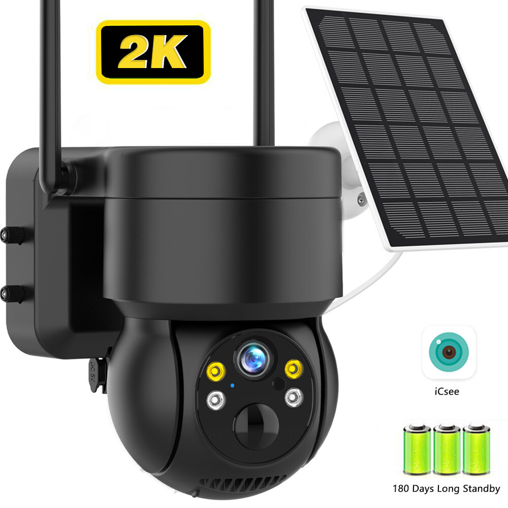 Caméra de surveillance wifi 4MP solaire sans câble anti intrusion