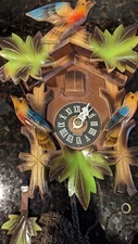Antique Black Forest Germany Cuckoo Clock Birds Tales Of Vienna Wood As Is Parts