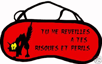 Masque De Sommeil Anti-Lumière - Modèle Chat Personnalisable - Neuf - Réf. 31
