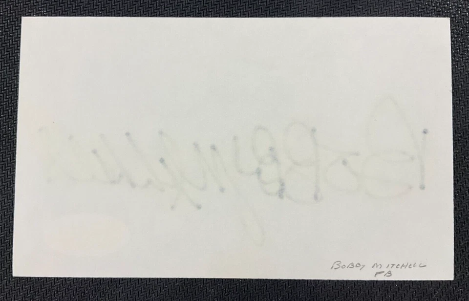 Bobby Mitchell Signed 3x5 Index Card JSA Certified NFL Cleveland Browns HOF '83! - Image 3 of 4