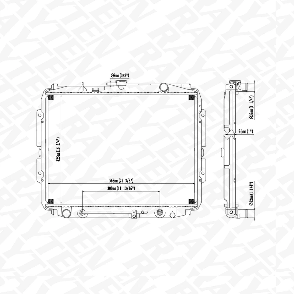 Radiator w/ Transmission Oil Cooler for Honda Passport Isuzu Pickup Rodeo Auto - Image 3 of 3