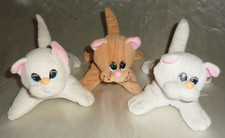 Tonka Pound Purries Kitten Cats Lot of 3 Vintage 8 inch 1980s Grey White Orange
