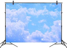 10x8ft Nature Blue Sky White Cloud Vinyl Photography Backdrop Photo Background