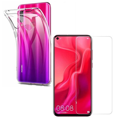 For HUAWEI P20 LITE 2019 TEMPERED GLASS SCREEN PROTECTOR + CLEAR TPU CASE COVER