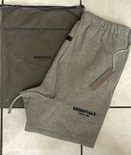 Essentials Fear of God Men's Gray Fleece Drawstring Shorts w/ Pockets Size L
