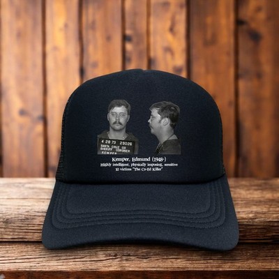 Ed Kemper Mens Trucker Hat Black Co-Ed Killer True Crime Lover FBI Justice Cap