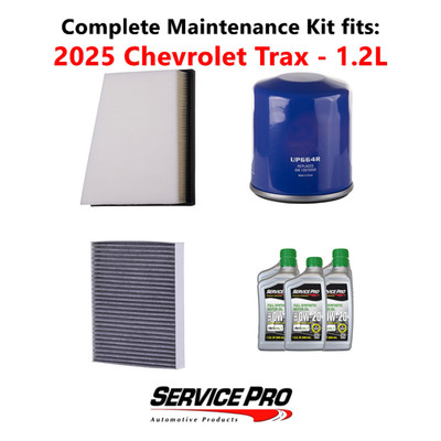 2025 Chevrolet Trax 1.2L Complete Cabin, Air & Oil Filter Kit (0W-20)