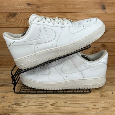 Nike Turnschuhe Herren Größe UK 12 Air Force 1 Low Triple Weiß Leder Freizeitschuhe