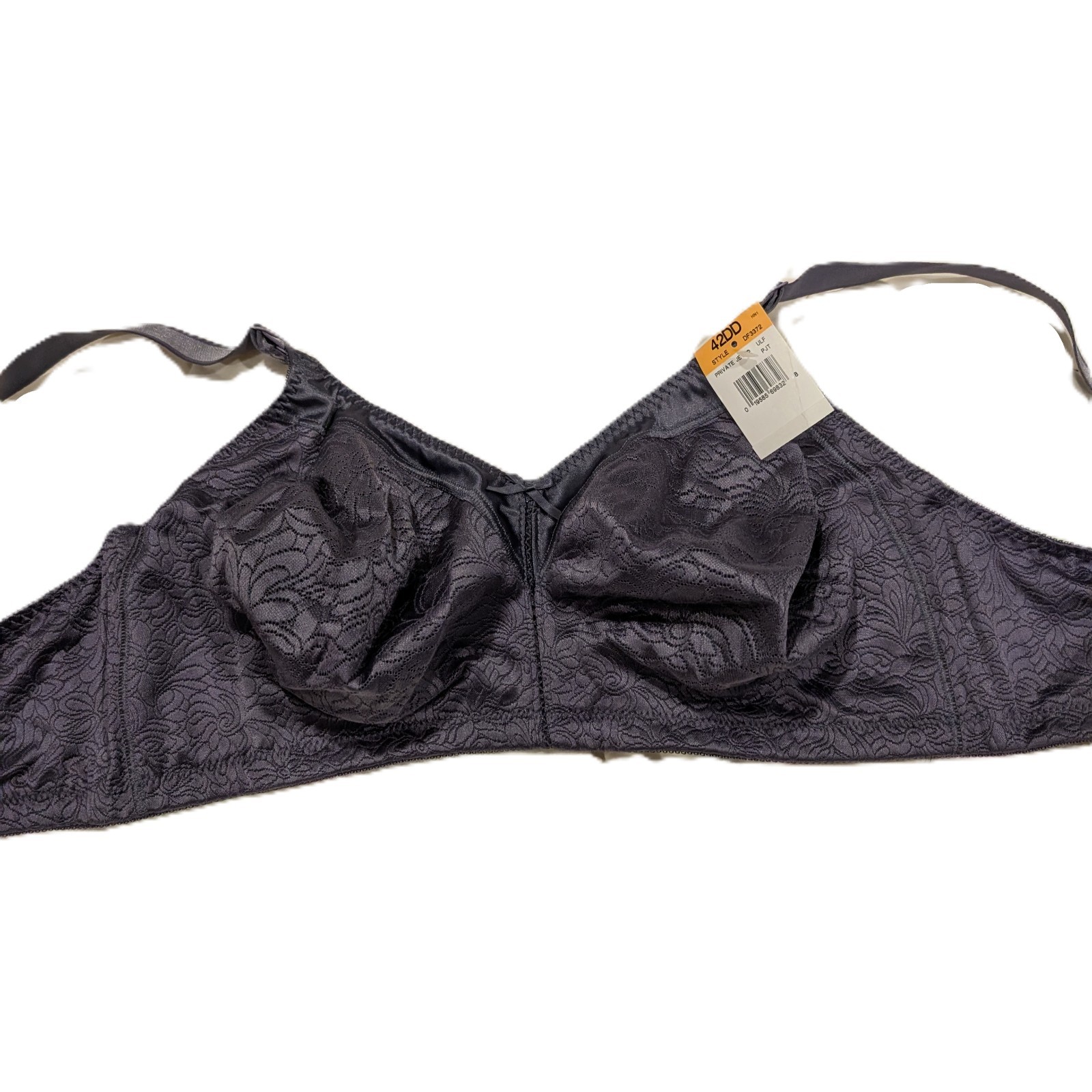 NEW Bali Bra Size 42 DD Double Support Lace Wireless Bra Dark Gray