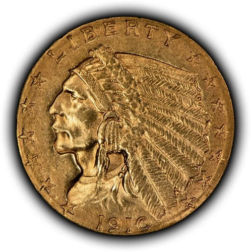 1910 G$2.50 Indian Head Gold Quarter Eagle - AU - SKU-G5555