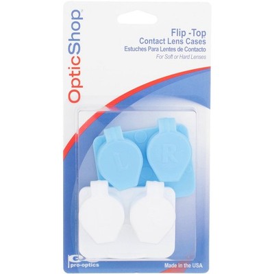 3 Pack OpticShop Flip-Top Contact Lens Case, 2 Ct