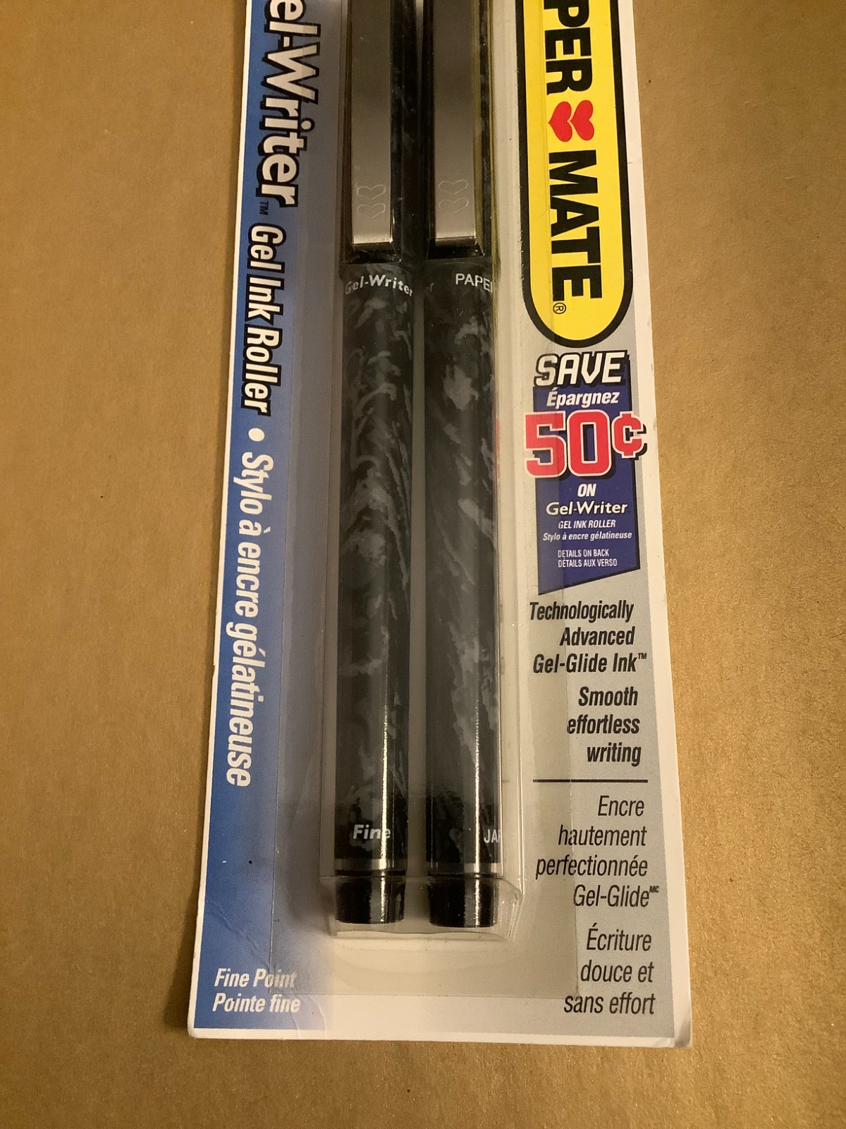 Vintage PaperMate Gel-Writer Gel Ink Roller Pen Two-Pack 1995 Black Ink NEW (1)