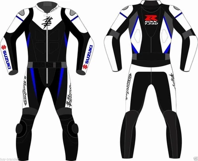 Suzuki moto cuir homme combinaison tenue sport armure protection renforcée CE - Photo 1/4