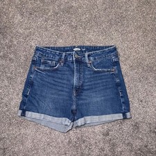Old Navy Women's O.G. High-Rise Dark Blue Wash Denim Shorts - Size 8 99 Cotton