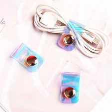  4 Pcs Line Storage Buckle Ear Phone Cord Winder Cable Organizer Clip Clips
