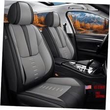 Full Set Car Seat Covers Fit for Full Set 5 Seats Black  Grey - Breathable