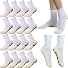 6 Pairs 4-12 Years Old Kids Soccer Grip Socks Anti Slip Athletic Socks Cushioned