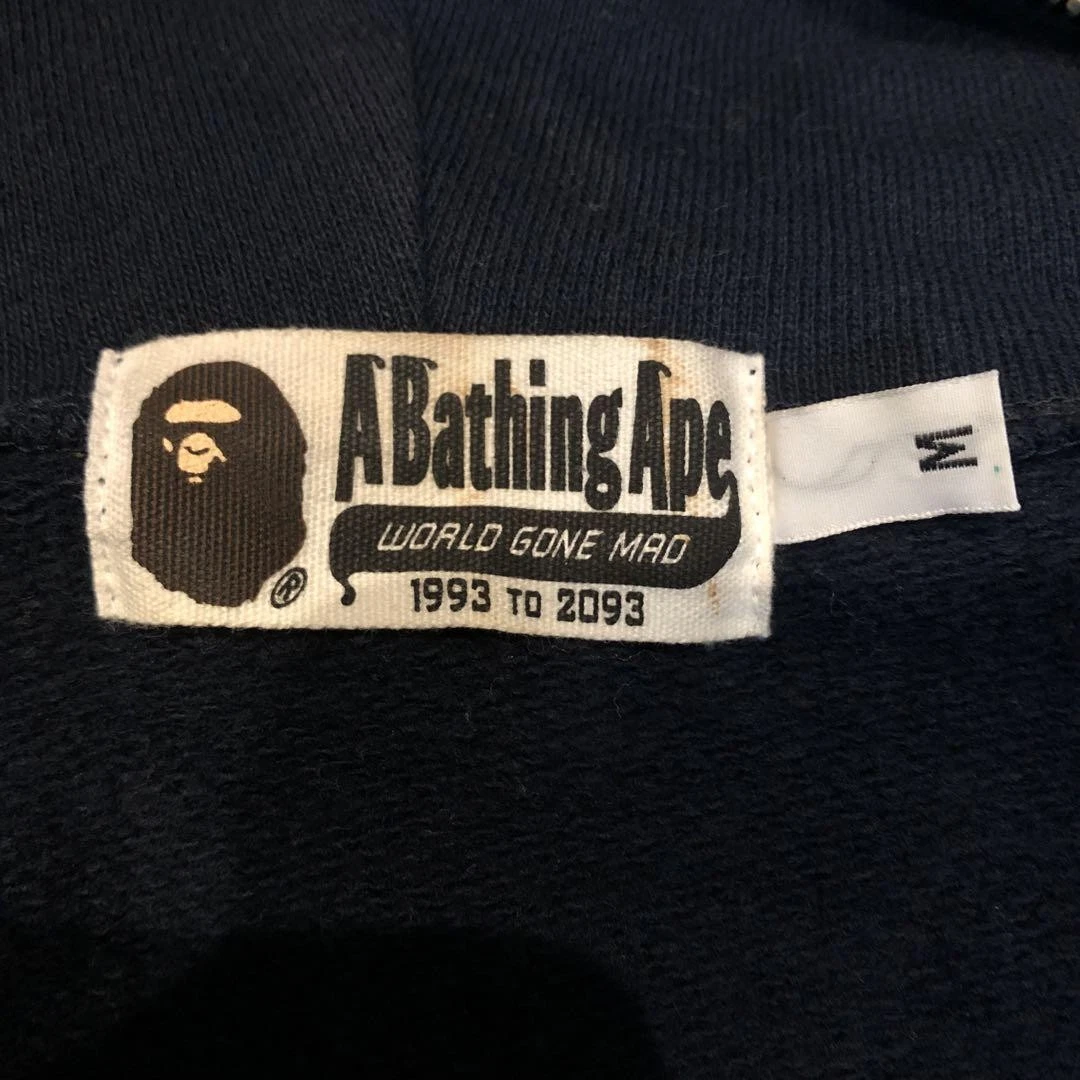 A BATHING APE (BAPE) Felpa con cappuccio A Bathing Ape Shark blu navy taglia M zip blu una scimmia da bagno COTONE 100% Giappone