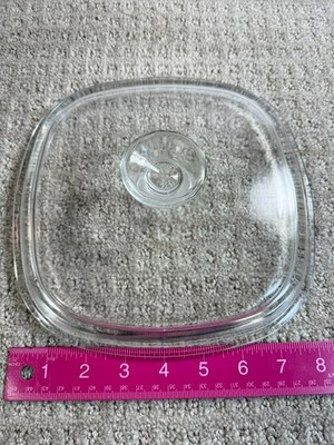Vintage Pyrex CorningWare 24-A A9C Clear Glass 7 3/4  Square Replacement Lid