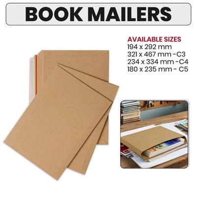 RV PACKAGING CARDBOARD CAPACITY BOOK MAILERS AMAZON STYLE ALL SIZES 400GSM POSTAGE MAILER UK
