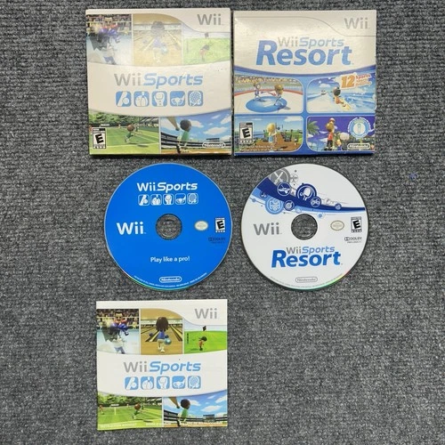 New ListingWii Sports & Wii Sports Resort With Sleeves Nintendo Wii 2 Game Bundle Lot