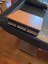 New Vintage 3 Drawer 42 Audio Cassette Tape Storage Holder Case