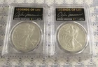 ANDRE DAWSON AUTO 2021 PSA/PCGS SILVER EAGLE MS70 LAST 1 & 2 FIRST LEGENDS LIFE