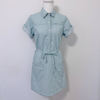 Patagonia Kleid Damen Größe US4 S Hellblau Chesser Island Leinenmischung Bio