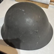 Swedish M37/M36 military steel helmet with leather liner WWII/Cold War