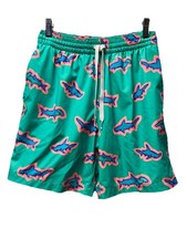 Chubbies Men's S Green The Apex Swimmer Trunks Shorts Hammerhead Sharks Neon