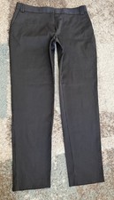 MNG by Mango Women  s Black Pinstripe Dress Pants Straight Leg Flat Front 30"