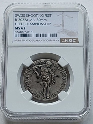 n/d Switzerland shooting festival silver medal , NGC MS 62       #2088 , # 69-13