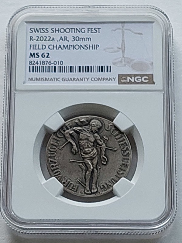 n/d Switzerland shooting festival silver medal , NGC MS 62       #2088 , # 69-13