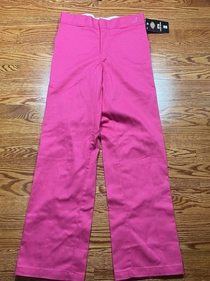 Dickies 874 Work Pants Womens 28x30 Pink Twill Original Fit Breast Cancer NWT