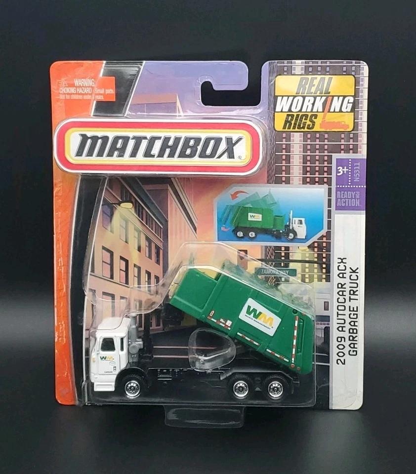 Matchbox Real Working Rigs 2009 Autocar ACX Garbage Truck Waste Management - Image 2 of 4