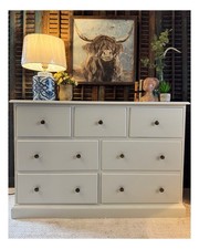 Multi Drawer Painted Chest of 7 Drawers - Shaded White By Farrow & Ball