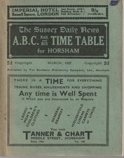 HORSHAM ABC RAIL & BUS TIMETABLE BOOK MAR 1937