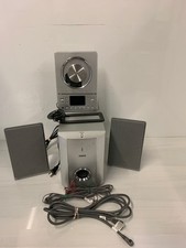 TEAC CD-X8 Micro Hi-Fi System Vertical CD Player Subwoofer Speakers Cables AS-IS