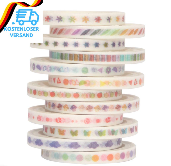 Yubbaex Washi Tape, 12 Rollen Masking Tape Gold Klebeband Bunt FüR Scrapbooking,-image