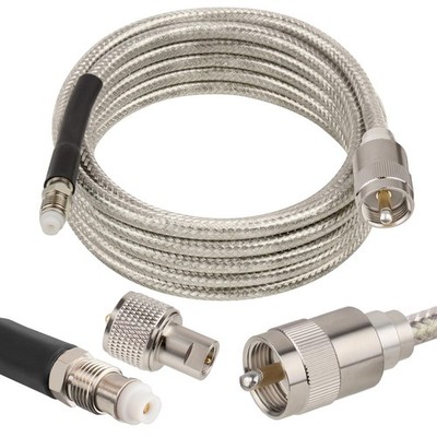 MOOKEERF CB Coax Cable 10ft,Low Loss RG8X Stranded Core CB Antenna Cable with...