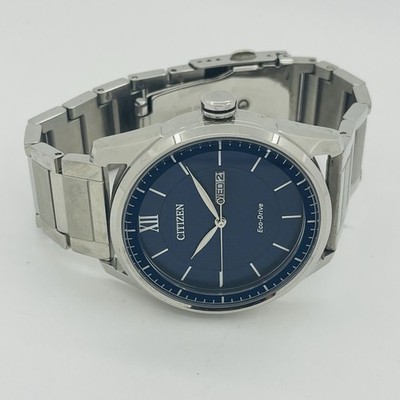 Citizen Men's Eco-Drive Blue Dial Steel Silver 42mm Day/Date Watch