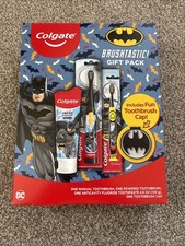 Colgate DC Batman Brushtastic Gift Pack Electric  Manual Toothbrushes New