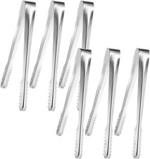 Yoosso 6 St&uuml;ck K&uuml;chenzange 15cm S&uuml;&szlig;igkeiten K&uuml;che Servierzange Edelstahl Silber