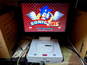 Sega Saturn White Console Power Memory Sonic Jam Sonic R Box Manual