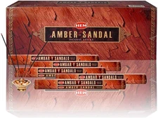Amber Sandal 100 Incense Sticks (5 X 20 Stick Packs)
