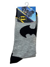 Batman Socks Gray Crew Mens DC Comics Graphic Logo Superhero Novelty Gift