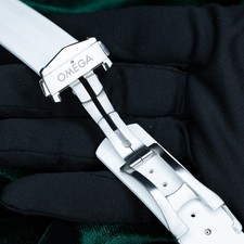 Omega Seamaster Quick Release White Rubber Deployant Strap 20mm OEM Diver 300M