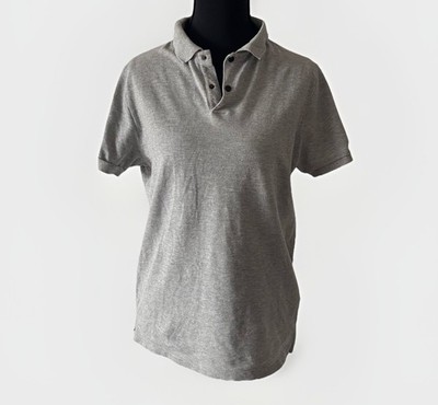 Sandro Paris Womens Polo Top Size S Gray  Short Sleeve Capsule Sporty *FLAWS!!