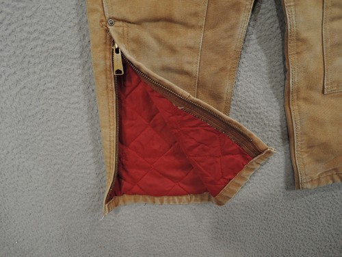 VTG Carhartt Overalls Boys Youth 6 Tan Y09 BRN Bib Double Knee Insulated Quilted - Picture 4 of 12